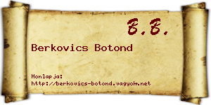 Berkovics Botond névjegykártya