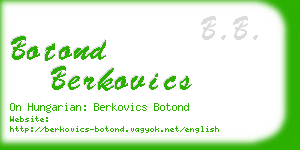 botond berkovics business card